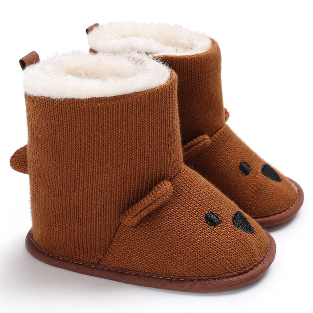 Newborn & Toddler Warm Winter Boots - Teddy Bear