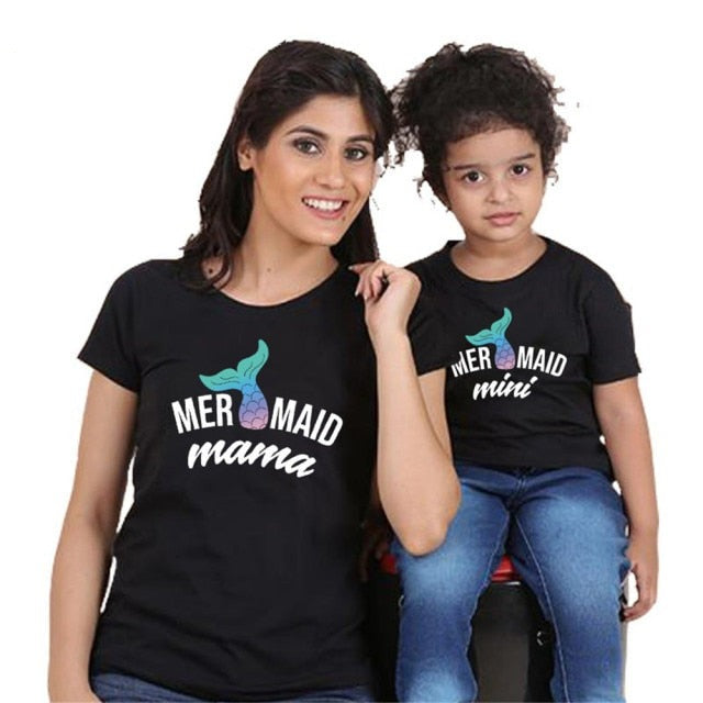 Mom and Daughter Matching Mermaid T-Shirts