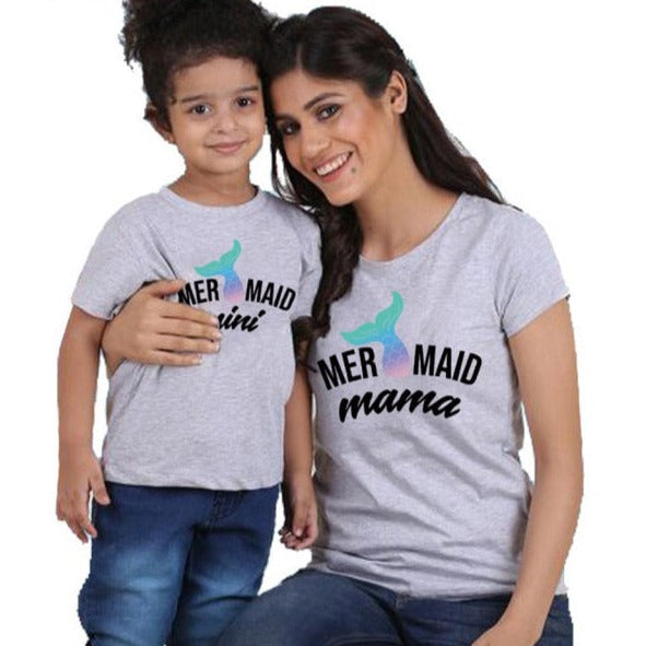 Mom and Daughter Matching Mermaid T-Shirts