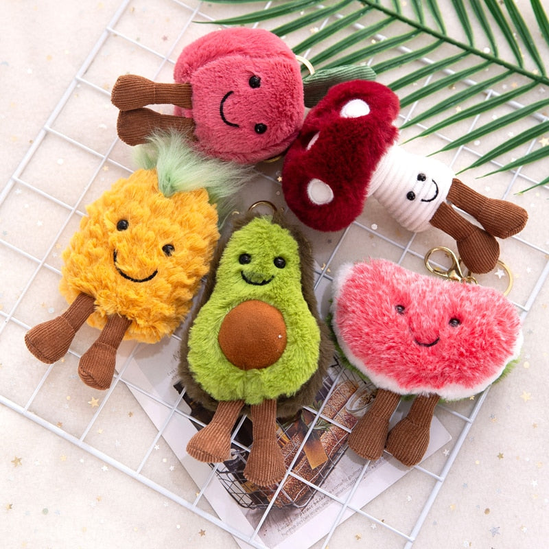 Plush Fruit Shaped Keychain