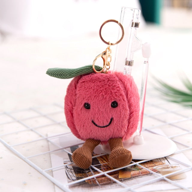 Plush Fruit Shaped Keychain