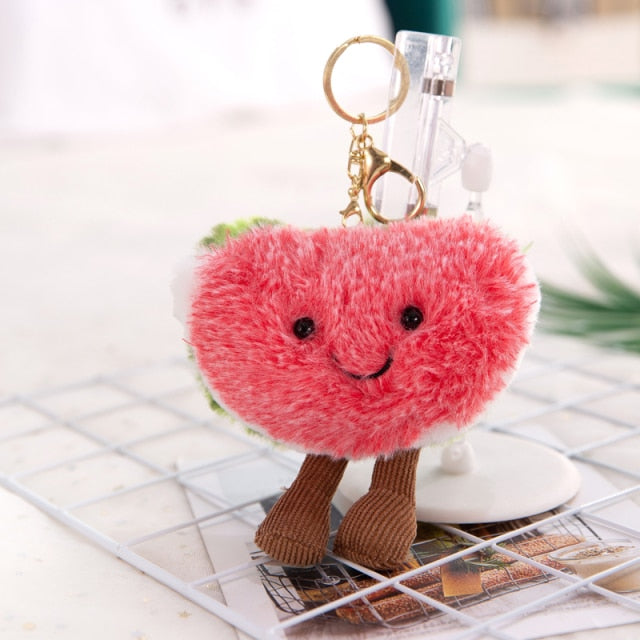 Plush Fruit Shaped Keychain