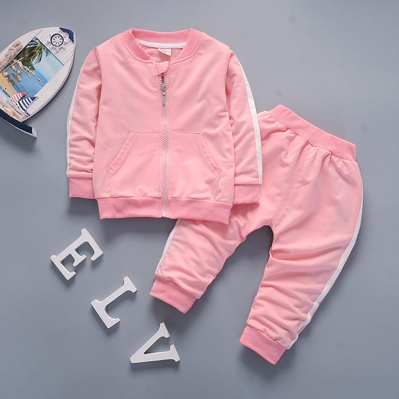 Cartoon Plush Long-Sleeved Sweatshirt with Hoodie and Pants - Set for Baby and Kids