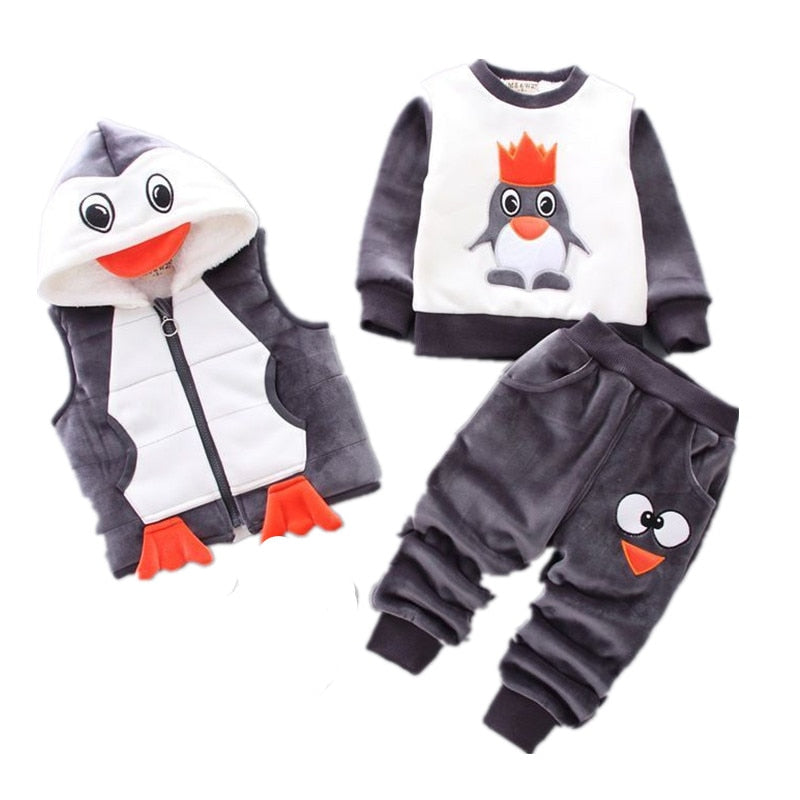 Baby Velvet Set - Penguin 3 pieces