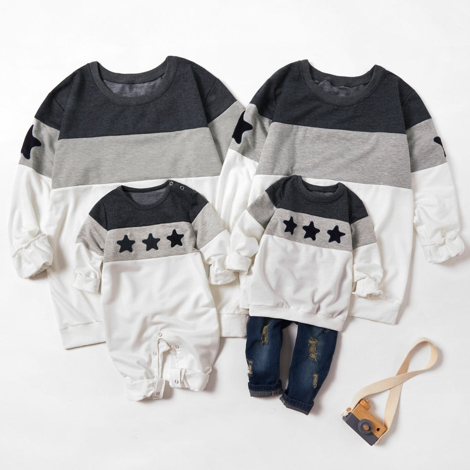 Matching Family Outfit - Star Cotton Sweatshirt for Mummy, Daddy and Baby