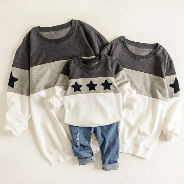 Matching Family Outfit - Star Cotton Sweatshirt for Mummy, Daddy and Baby
