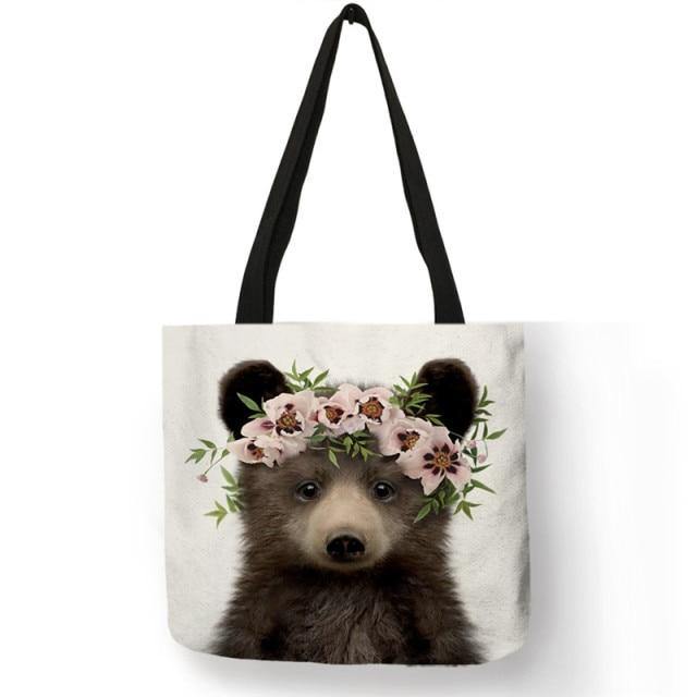 B13016 Cute Animal Series Panda Koala Elephant Print Women Handbag Casual Tote Shopping Bag Large Capacity - Australia Gifts