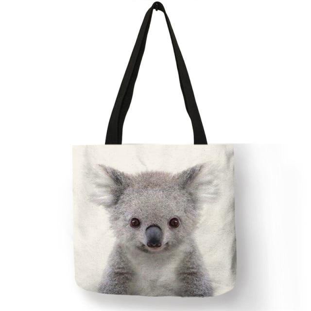 B13016 Cute Animal Series Panda Koala Elephant Print Women Handbag Casual Tote Shopping Bag Large Capacity - Australia Gifts