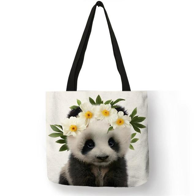 B13016 Cute Animal Series Panda Koala Elephant Print Women Handbag Casual Tote Shopping Bag Large Capacity - Australia Gifts