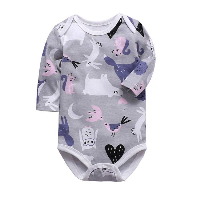 Long-Sleeved Cotton Romper for Baby and Newborn