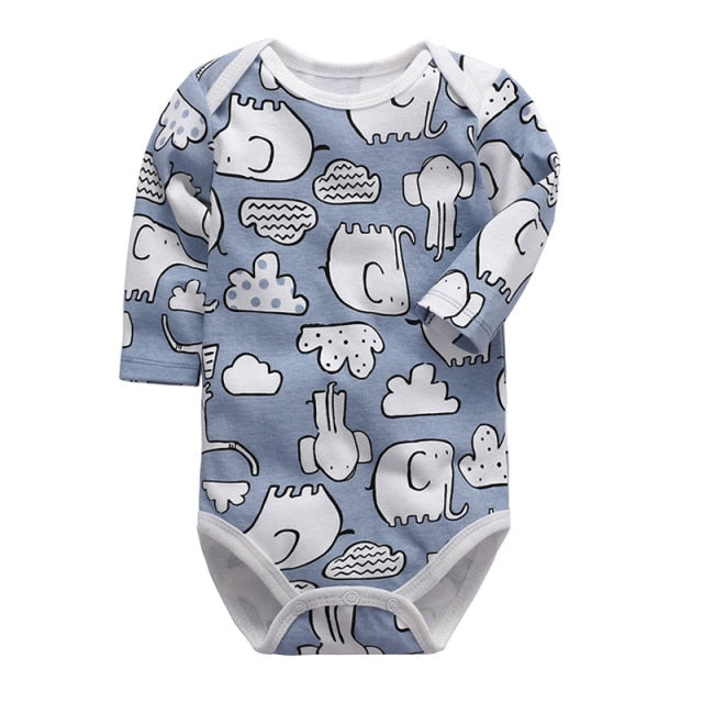 Long-Sleeved Cotton Romper for Baby and Newborn