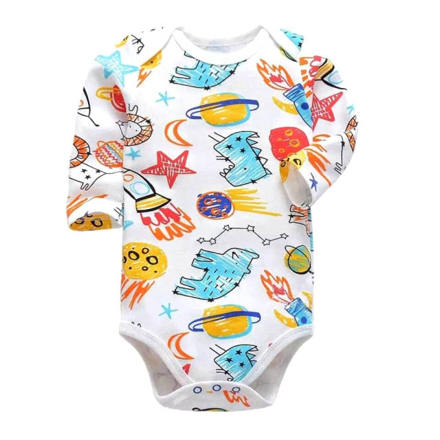 Long-Sleeved Cotton Romper for Baby and Newborn