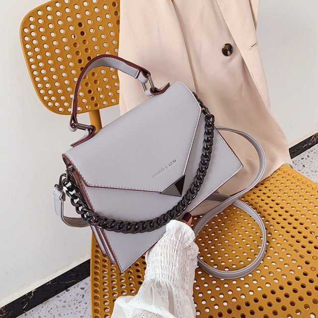 PU Leather Thick Chain Shoulder Bag