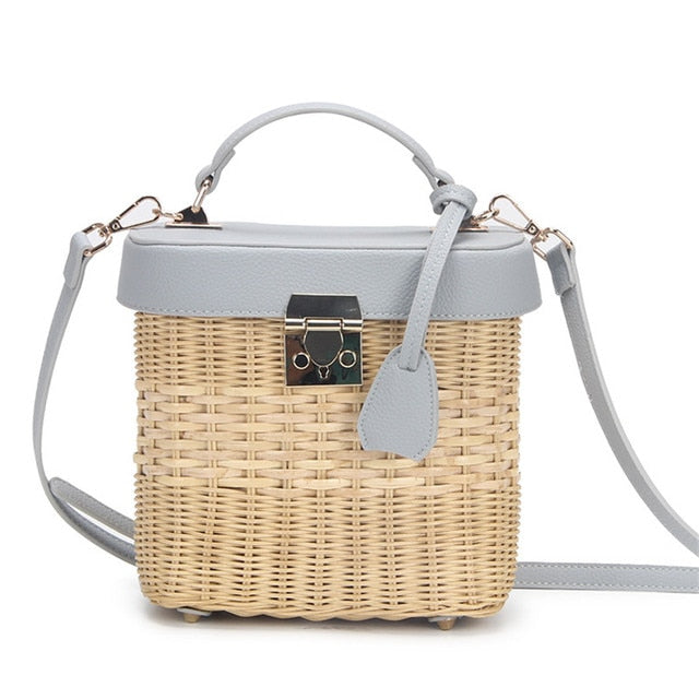 Rattan Straw Crossbody Bag