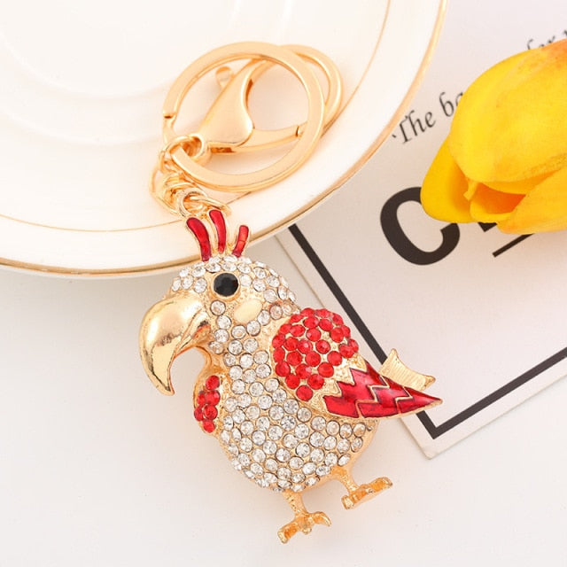 Flamingo Keychain with Rhinestones