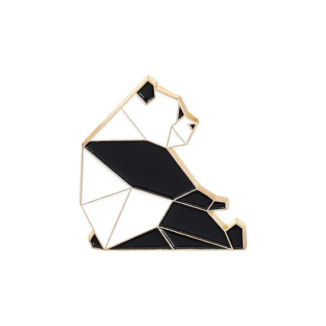 Origami Enamel Pin Brooches