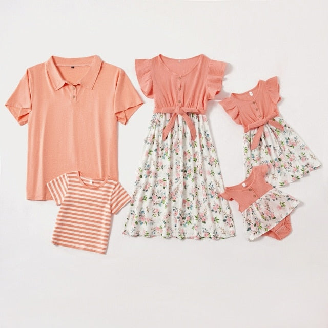 Matching Family Outfit - Floral Set for Mummy, Daddy and Baby