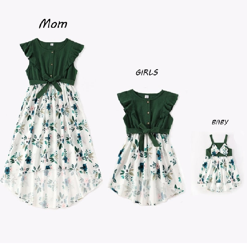 Matching Family Outfit - Mummy and Daughter Floral Dress