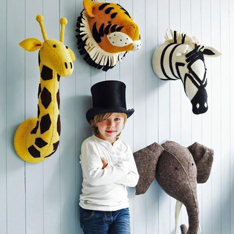 Baby Kids Room Décor - Stuffed Animal Heads