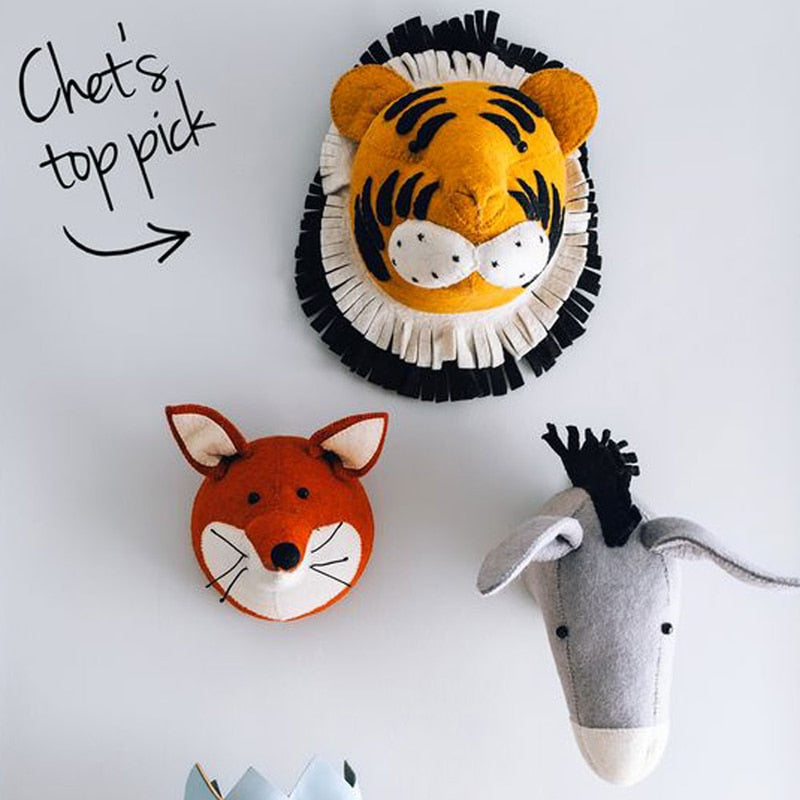 Baby Kids Room Décor - Stuffed Animal Heads