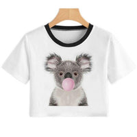 Koala Bubble Gum Crop Top - Australia Gifts