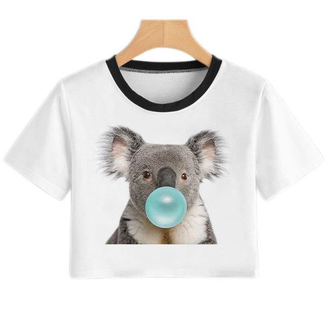 Koala Bubble Gum Crop Top - Australia Gifts