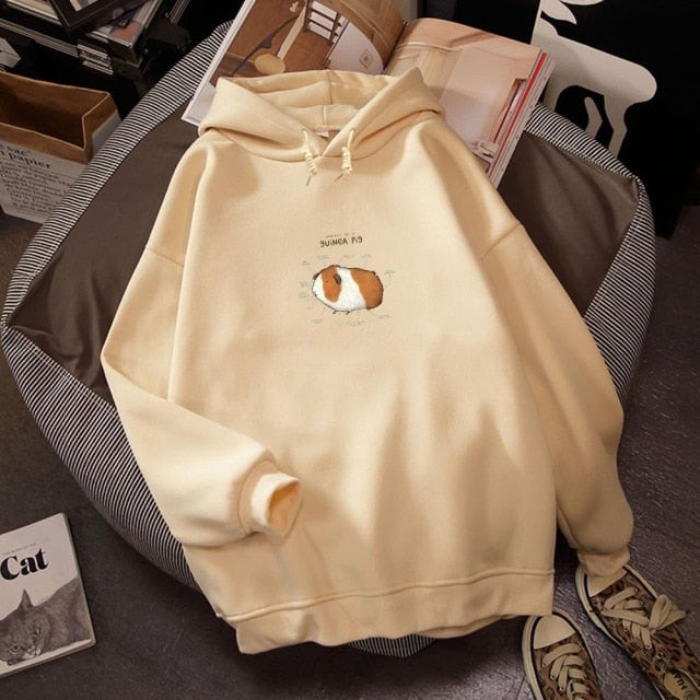 Cartoon Guinea Pig Oversized Hoodie