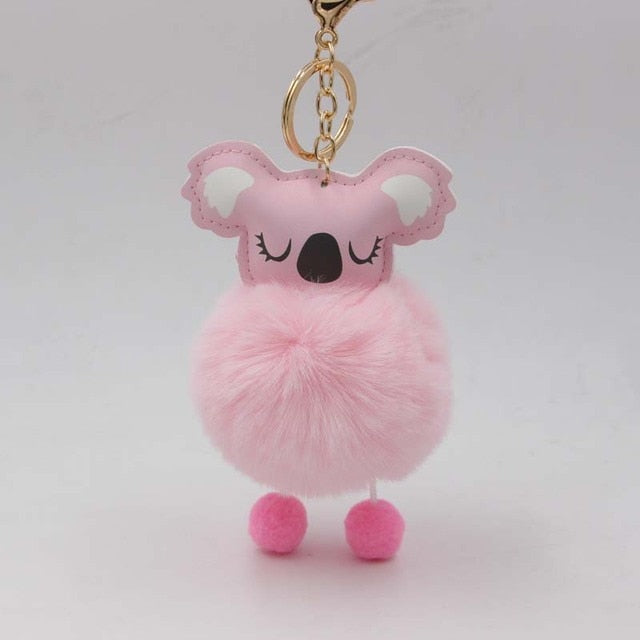 Cute Keychain with Pompom - Koala shape