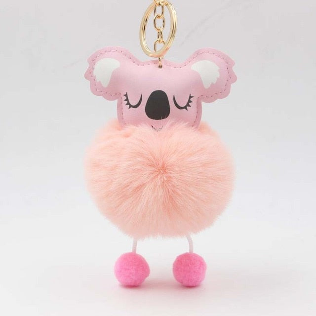 Cute Keychain with Pompom - Koala shape