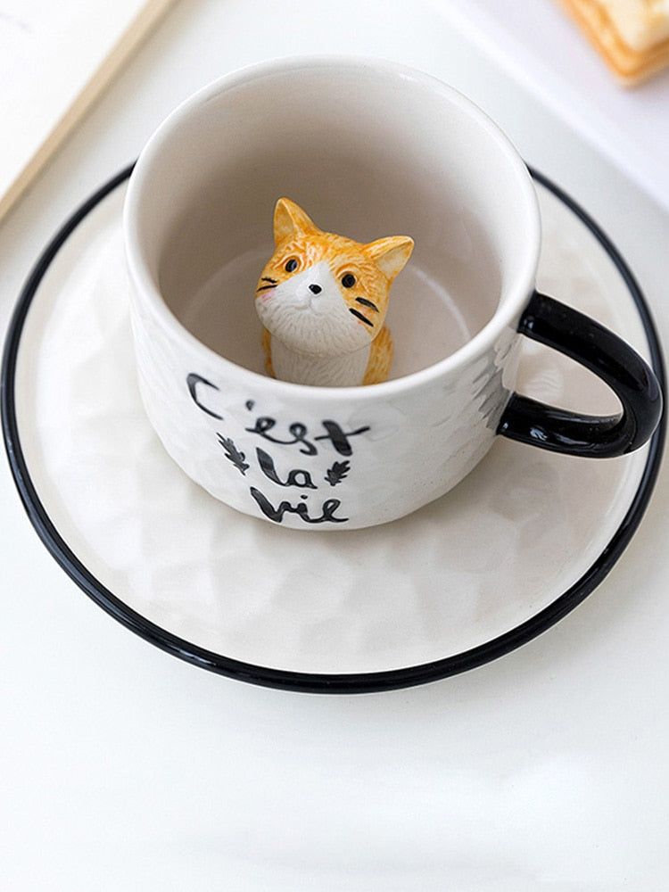 Hidden Cat Ceramic Mug