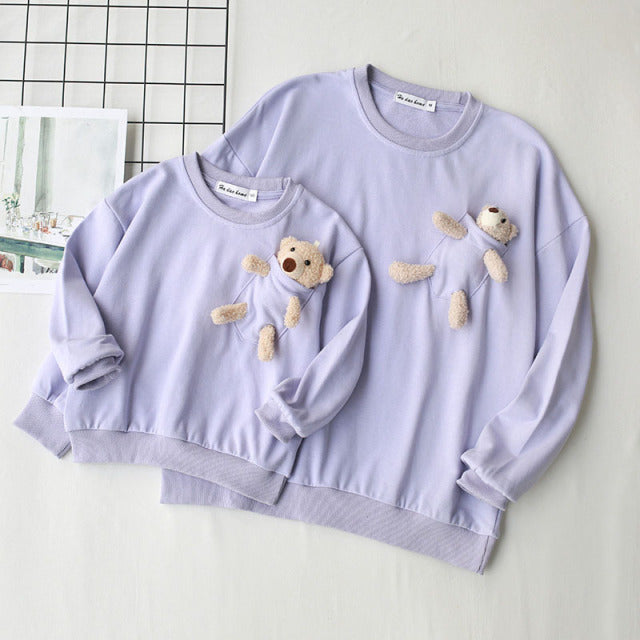 Matching Family Outfit - Mum, Dad, Son and Daughter Teddy Bear Sweatshirt