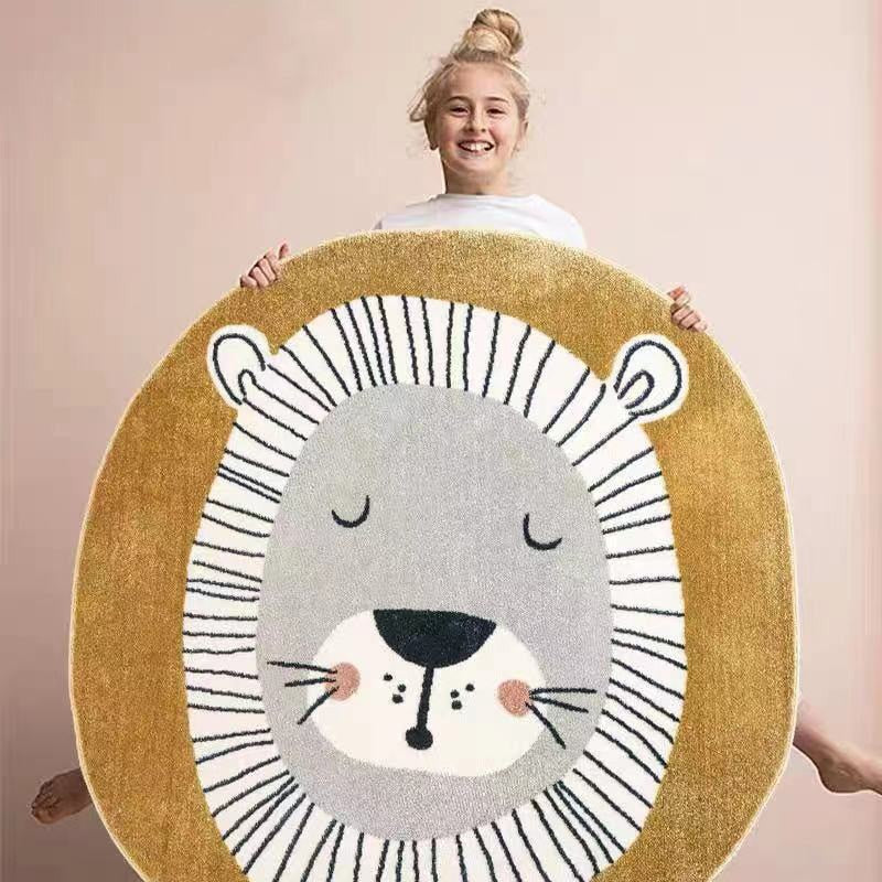 Mat for Children's Bedroom - Non-Slip Lion Rug