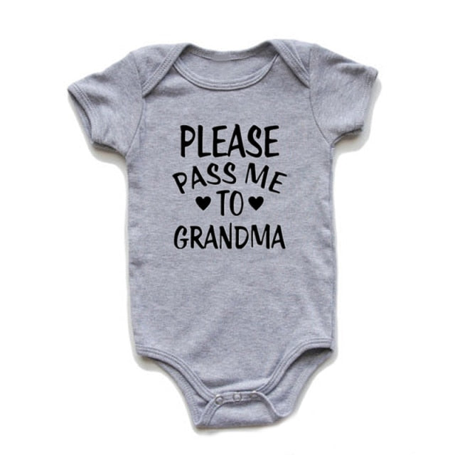 Creative Baby Outfit - Please Pass me to Grandma - Newborn Cotton Romper