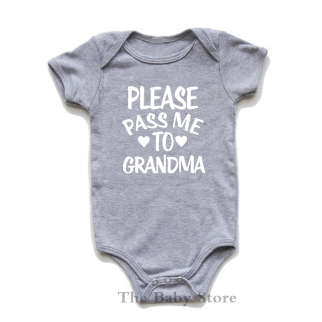 Creative Baby Outfit - Please Pass me to Grandma - Newborn Cotton Romper