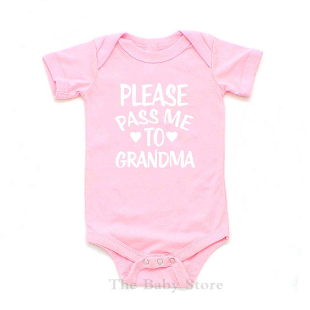 Creative Baby Outfit - Please Pass me to Grandma - Newborn Cotton Romper