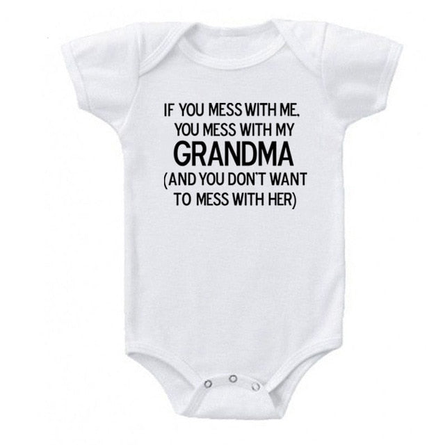 Creative Baby Outfit - Please Pass me to Grandma - Newborn Cotton Romper