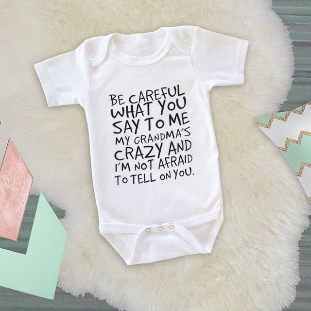 Creative Baby Outfit - Please Pass me to Grandma - Newborn Cotton Romper