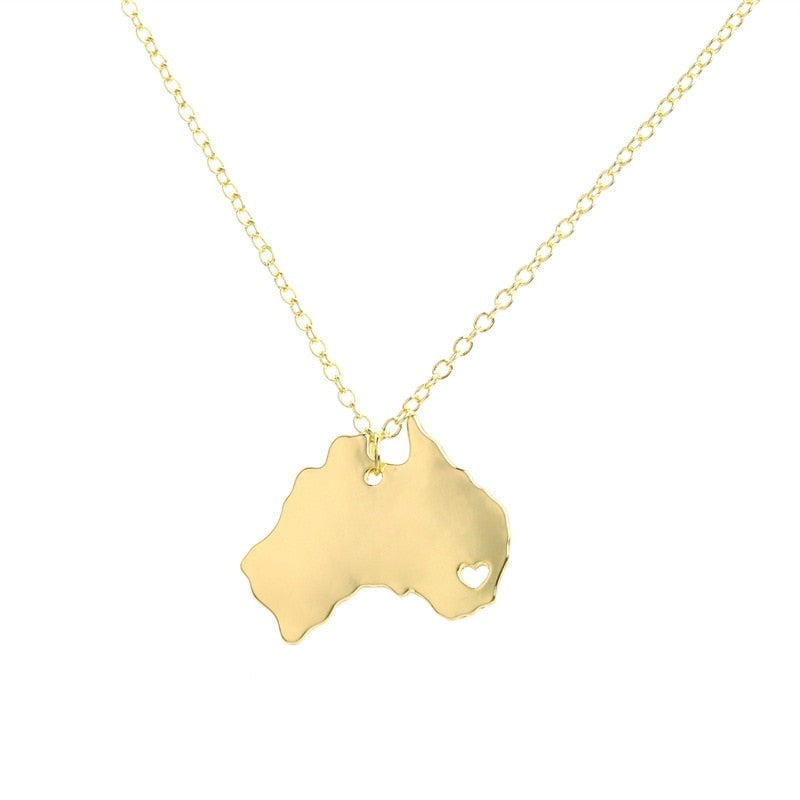 Australia Map Pendant Necklace