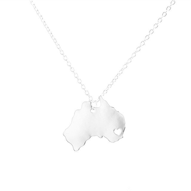 Australia Map Pendant Necklace