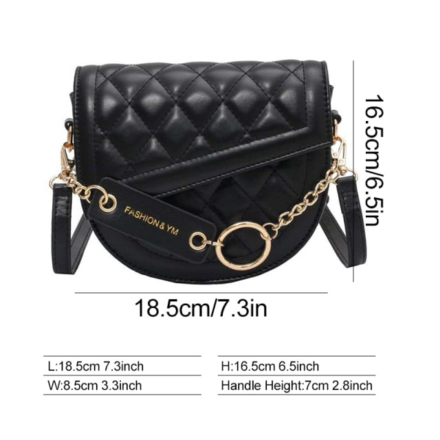 PU Leather Braid & Chain Shoulder Bag