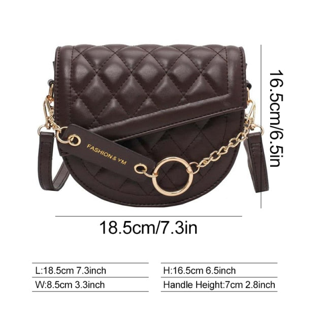 PU Leather Braid & Chain Shoulder Bag