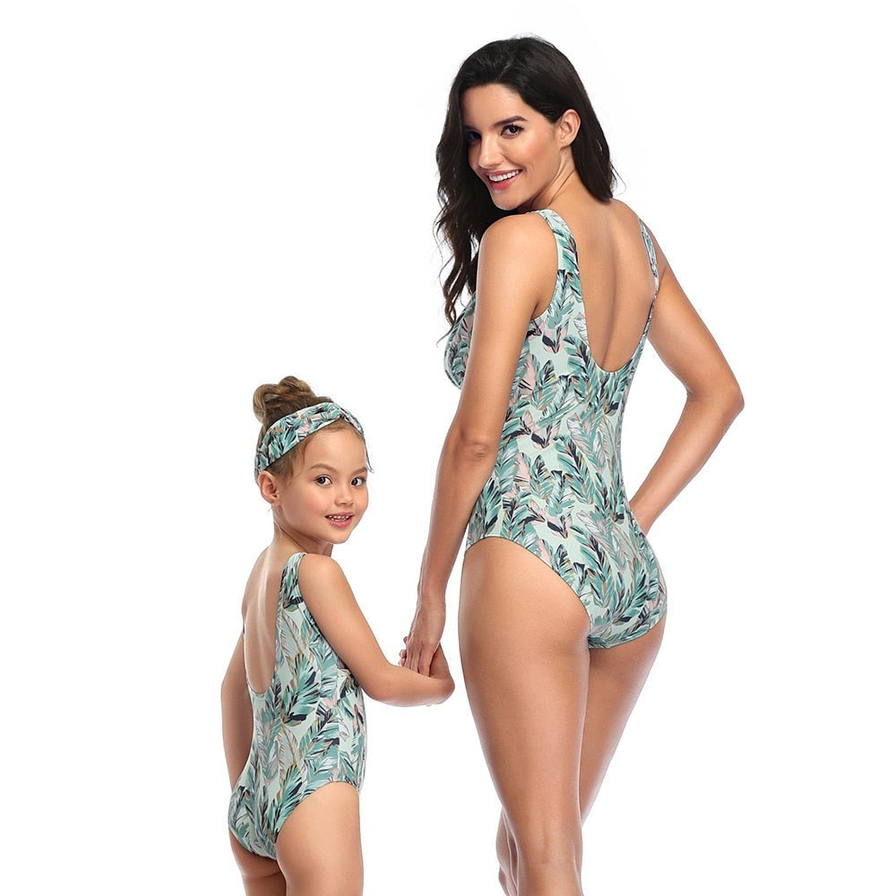 Matching Family Outfit - Mummy and Daughter Floral Swimwear