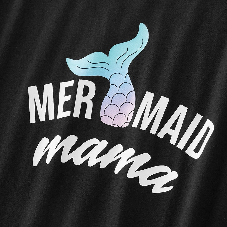 Mom and Daughter Matching Mermaid T-Shirts