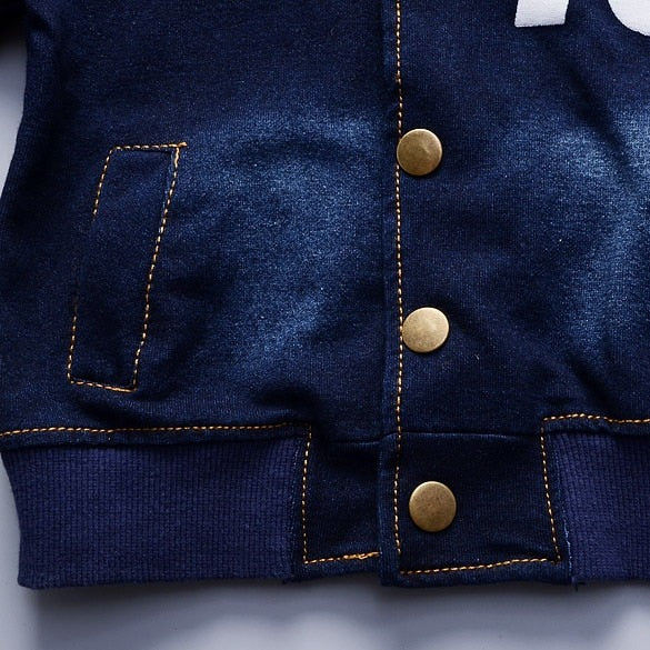 Baby and Toddler Cotton Set Outfit - Sweatshirt with a Denim Look