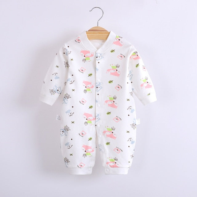 Long-Sleeved Cotton Jumpsuit for Baby and Newborn