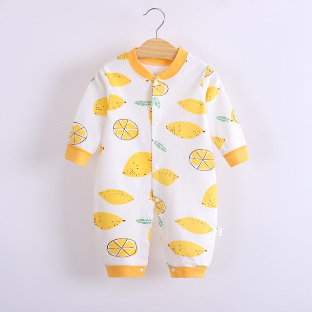 Long-Sleeved Cotton Jumpsuit for Baby and Newborn