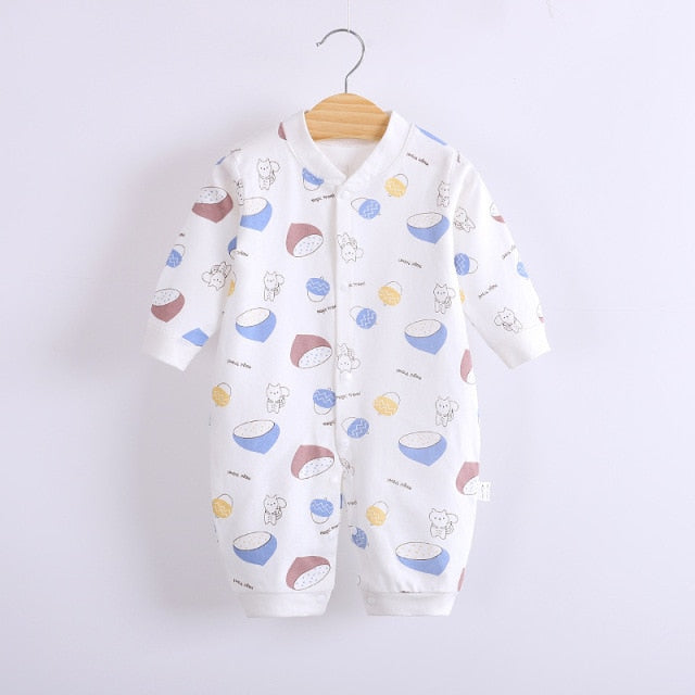 Long-Sleeved Cotton Jumpsuit for Baby and Newborn