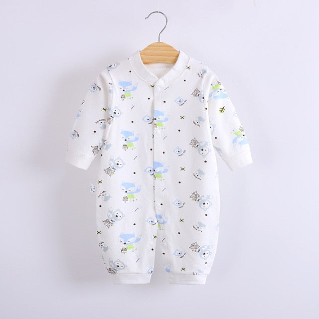 Long-Sleeved Cotton Jumpsuit for Baby and Newborn