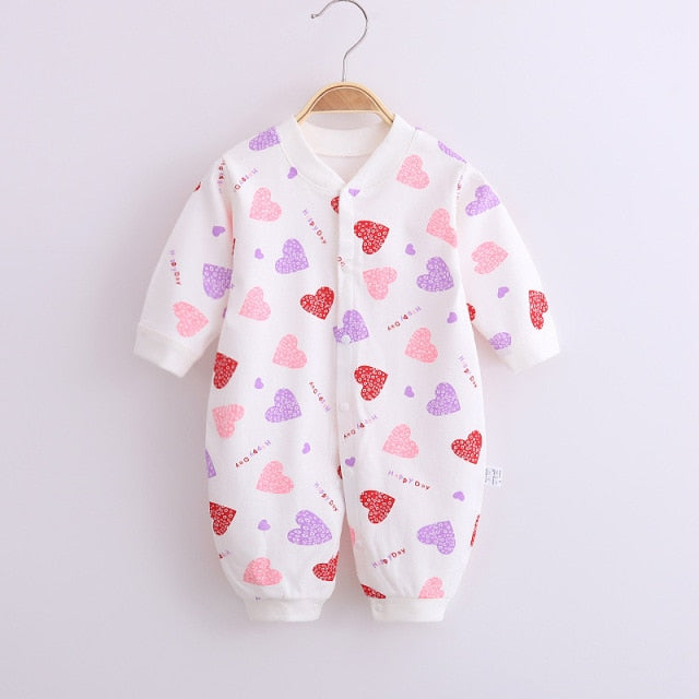 Long-Sleeved Cotton Jumpsuit for Baby and Newborn