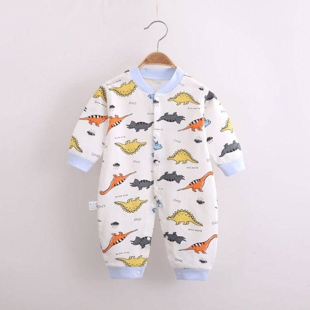 Long-Sleeved Cotton Jumpsuit for Baby and Newborn